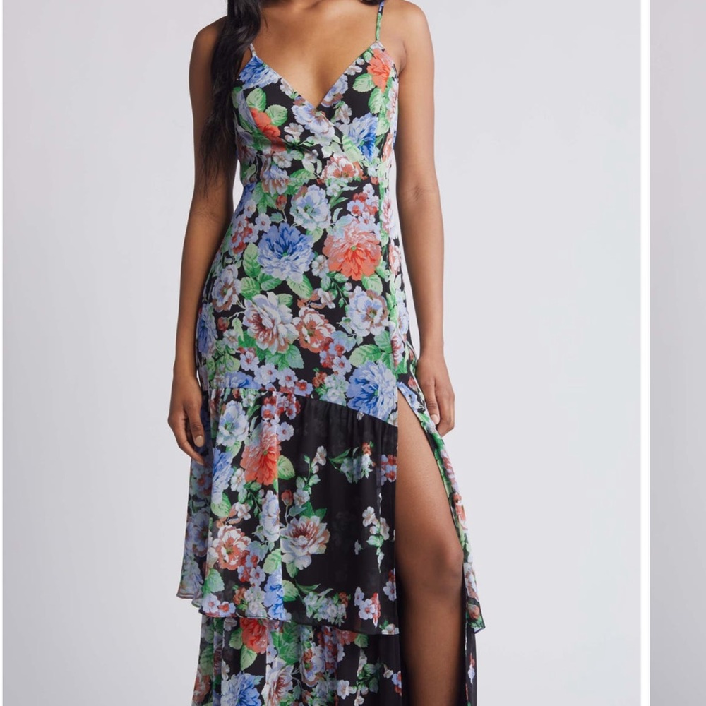 Lulus effortless energy tiered ruffle maxi dress